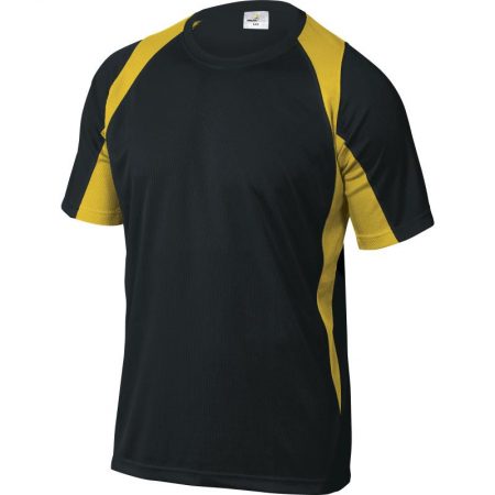 slika majice s kratkim rukavima BALI crno žute boje