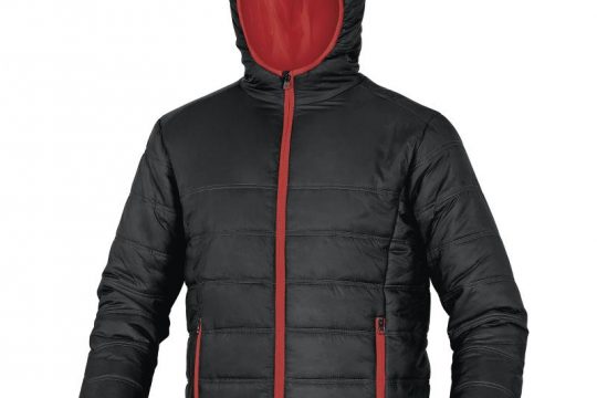 slika preštepane jakne DOON crno crvene boje